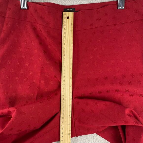 Talbots Women's Pants Heritage Size 14 Tapered Leg Red On Red Design Retail $109 - Picture 8 of 10